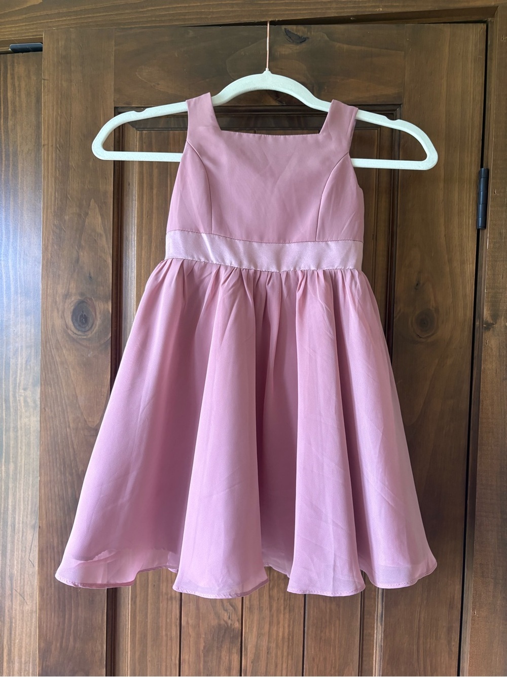 Azazie Dusty Rose Girls A-Line Satin Waist Dress